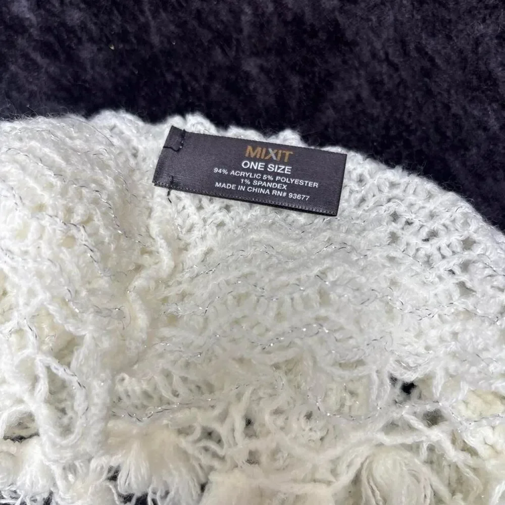Mixit Women's White and Cream Scarf-wraps